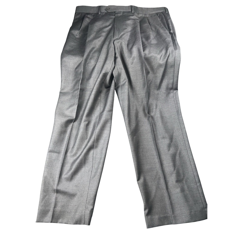 Santorelli Luxury Serge Como 2 Black Pleated Wool Italy Mens Dress Pants Size 40